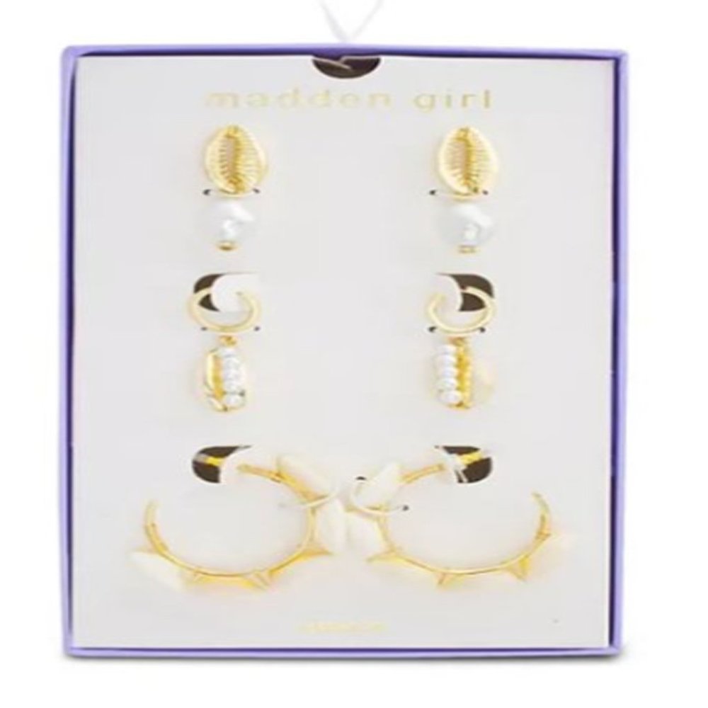 Madden Girl Women Earrings -  3 pairs  Shell